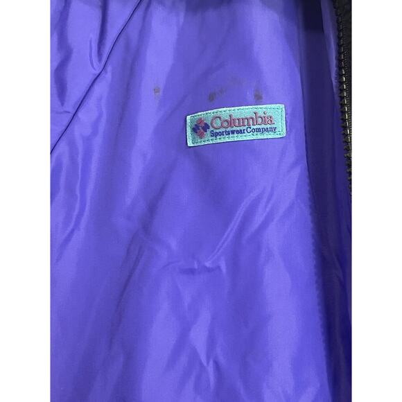Vtg Columbia Womens Reversible Jacket Coat Purple Black Radial Sleeve 2XL Nylon - Picture 14 of 16
